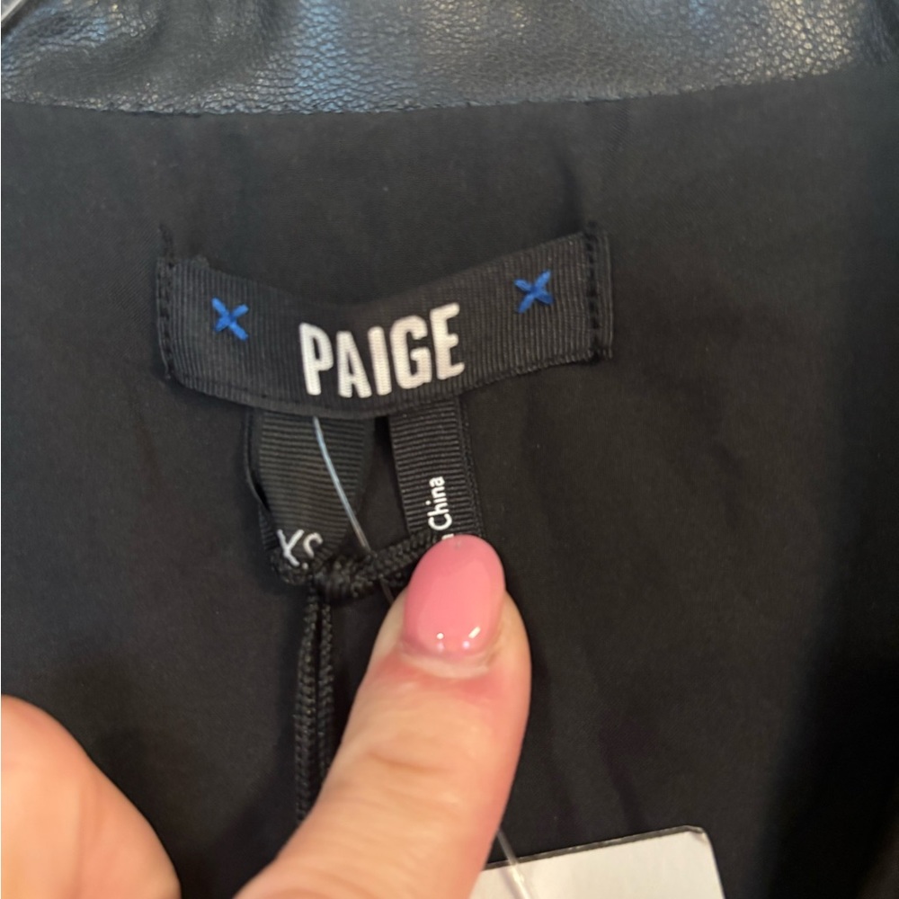 PAIGE Mayslie Vegan Leather Dress in Black NWT - Picture 4 of 7